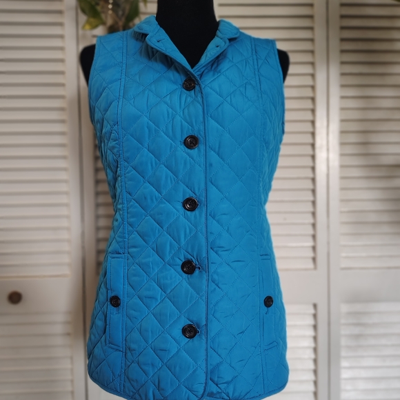 J. Jill Jackets & Blazers - J.Jill Bright Turquoise Blue Quilted Vest Size XS – Like New